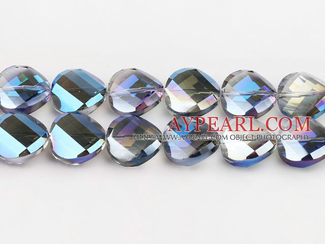 manmade crystal beads,8*18mm potato slice,accompany with the purple color,sold per 14.17inches strand