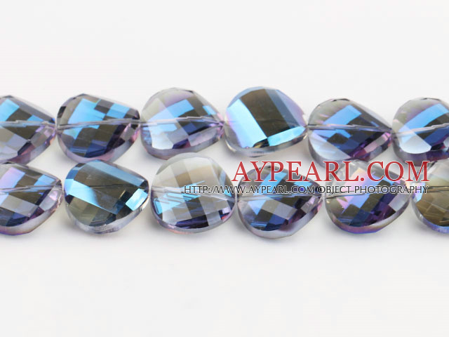 manmade crystal beads,10*22mm potato slice,accompany with the blue color,sold per 14.57inches strand