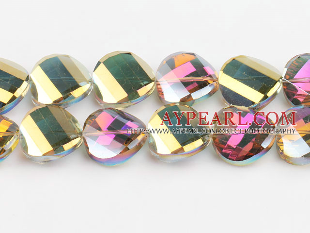manmade crystal beads,10*22mm potato slice,accompany with the purple color,sold per 14.57inches strand