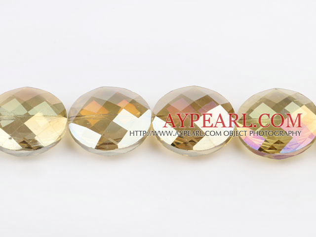 manmade crystal beads,30mm,yellow,Sold per 14.17-inch strands