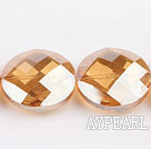 manmade crystal beads,30mm,golden champagne,Sold per 14.17-inch strands