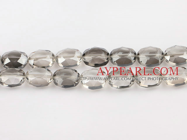 manmade crystal beads,8*13*16mm ,transparent grey,sold per 15.16inches strand