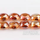 manmade crystal beads,8*13*16mm ,accompany with the orange color,sold per 15.16inches strand