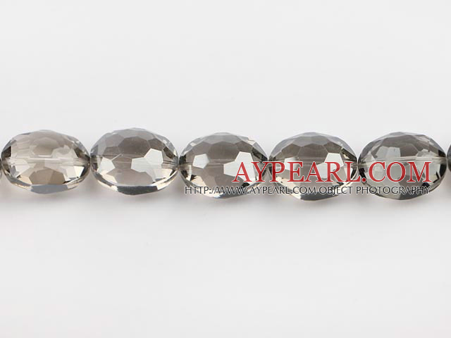 manmade crystal beads,11*16*20mm, transparent grey , Sold per 14.17inches strand