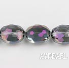 manmade crystal beads,11*16*20mm, grey, accompany with the purple color, Sold per 14.17inches strand