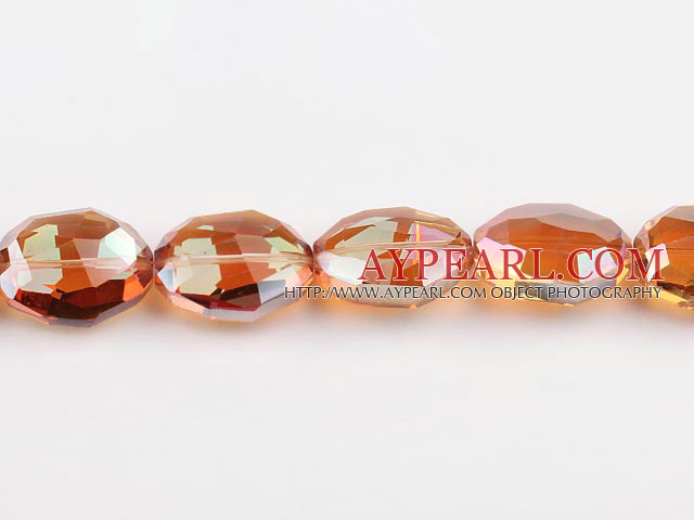 manmade crystal beads,10*18*25mm,accompany with the orange color , Sold per 14.17inches strand