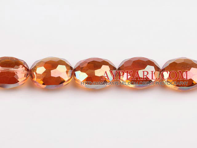 manmade crystal beads,13*20*24mm, accompany with the orange color , Sold per 14.17inches strand