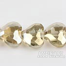 manmade crystal beads,8*15*18mm heart,accompany with the light yellow color,Sold per 14.17-inch strands