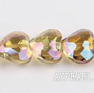 manmade crystal beads,8*15*18mm heart,accompany with the golden champagne color,Sold per 14.17-inch strands