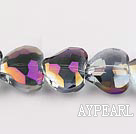 manmade crystal beads,8*15*18mm heart,accompany with the grey color,Sold per 14.17-inch strands