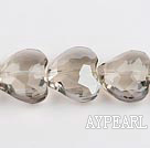 manmade crystal beads,8*23*20mm heart,silver champagne,Sold per 14.17-inch strands