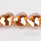 manmade crystal beads,8*23*20mm heart,accompany with the amber color,Sold per 14.17-inch strands