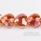 manmade crystal beads,8*23*20mm heart,accompany with the orange color,Sold per 14.17-inch strands