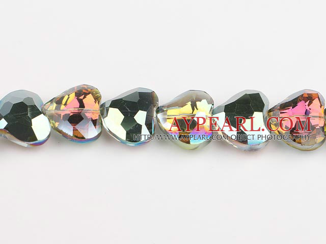 manmade crystal beads,8*23*20mm heart,Sold per 14.17-inch strands