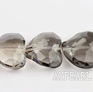 manmade crystal beads,10*22*28mm heart,grey,Sold per 13.39-inch strands