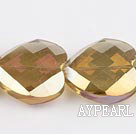 manmade crystal beads,10*28*28mm heart, accompany with the golden  champagne color ,Sold per 12.6-inch strands