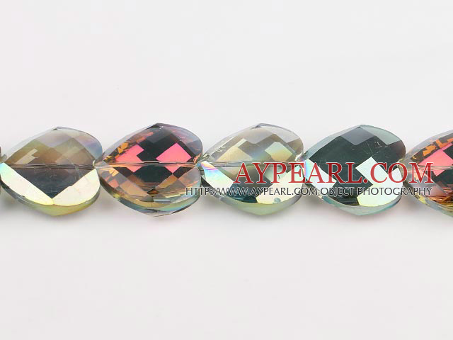 manmade crystal beads,10*28*28mm heart, accompany with the red color ,Sold per 12.6-inch strands