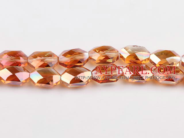 manmade crystal beads,10*12*18mm hexagon,accompany with the orange color,sold per 14.17inch strand