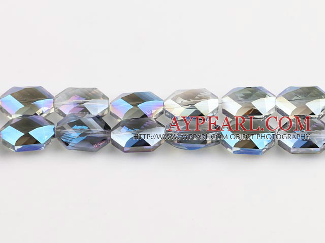 manmade crystal beads,10*12*18mm hexagon,accompany with the blue color,sold per 14.17inch strand