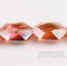 manmade crystal beads,10*17*25mm hexagon,accompany with the orange color,sold per 14.96inch strand
