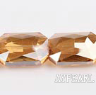 manmade crystal beads,12*24*33mm rectangle,amber ,sold per 12.99inch strand