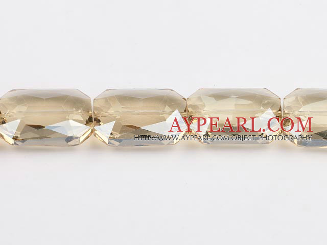 manmade crystal beads,12*24*33mm rectangle,silver champagne  ,sold per 12.99inch strand