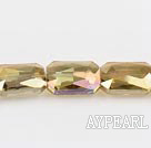 crystal beads,8*14*20mm rectangle,accompany with the yelow color,sold per 14.17inches strand