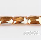 crystal beads,8*14*20mm rectangle,accompany with the amber color,sold per 14.17inches strand