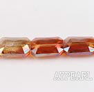 crystal beads,8*14*20mm rectangle,accompany with the orange color,sold per 14.17inches strand