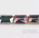 crystal beads,8*14*20mm rectangle,accompany with the red color,sold per 14.17inches strand