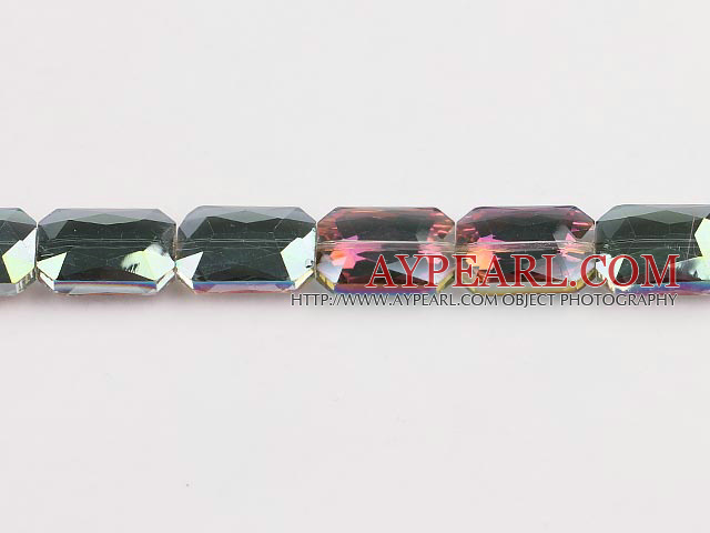 crystal beads,8*14*20mm rectangle,accompany with the red color,sold per 14.17inches strand