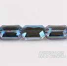 crystal beads,8*14*20mm rectangle,accompany with the blue color,sold per 14.17inches strand