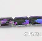 crystal beads,8*14*20mm rectangle,accompany with the purple color,sold per 14.17inches strand