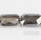 manmade crystal beads,10*18*22mm rectangle,grey ,sold per 13.58inch strand