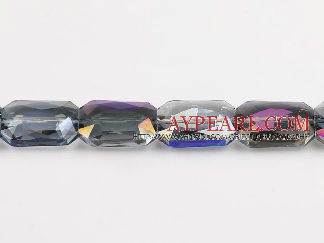 manmade crystal beads,10*18*22mm rectangle,accompany with red color ,sold per 13.58inch strand