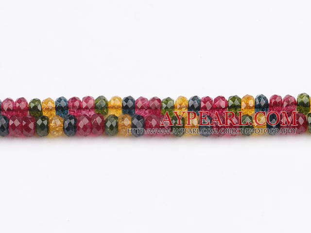 manmade burst pattern crystal beads,5*8mm round,faceted,sold per 15.35-inch strand