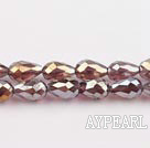 Manmade Crystal Beads, Purple, 8*12mm plating-color, straight hole, drop shape, Sold per 27.95-inch strand