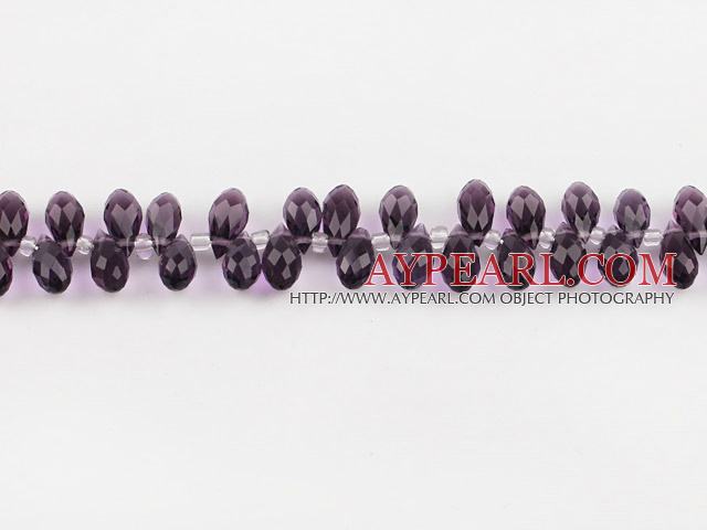 Manmade Crystal Beads, Purple, 6*12mm drop shape,Sold per 16.14-inch strands