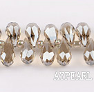 Manmade Crystal Beads, Silver Champagne Color, 7*14mm plating color, drop shape,Sold per 16.14-inch strands