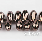 Manmade Crystal Beads, Brown, 7*14mm hole drop shape,Sold per 16.14-inch strands