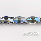 Crystal Beads, Blue, 10*10*20mm Porcelain Green fish shape, plating color, Sold per 13.39-inch strand