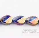 Crystal Beads, Porcelain Blue, 8*13*18mm plating color, twist egg shape, Sold per 12.8-inch strand