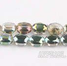 Crystal Beads, Green, 6*9*12mm plating color, egg shape, Sold per 14.2-inch strand