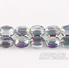 Crystal Beads, Grey, 6*9*12mm plating color, egg shape, Sold per 14.2-inch strand