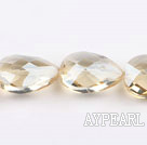 Crystal Beads, Yellow, 13*17*24mm plating color, straight hole, drop shape, Sold per 14.2-inch strand
