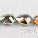 Crystal Beads, Colorful, 13*17*24mm plating color, straight hole, drop shape, Sold per 14.2-inch strand
