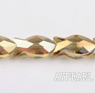 Crystal Beads, Light Yellow, 11*12*25mm fish shape, Sold per 13.98-inch strand