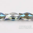 Crystal Beads, Grey, 11*12*25mm plating color, fish shape, Sold per 13.98-inch strand
