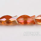 Crystal Beads, Orange, 11*12*25mm plating color, fish shape, Sold per 13.98-inch strand