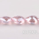 Crystal Beads, Light Pink, 10*14*18mm straight hole, drop shape, Sold per 14.2-inch strand